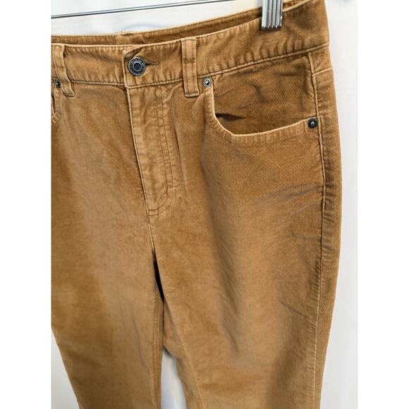 Talbots Petites | Women’s Faux Suede Straight Leg Pants Tan High Rise - Picture 2 of 6